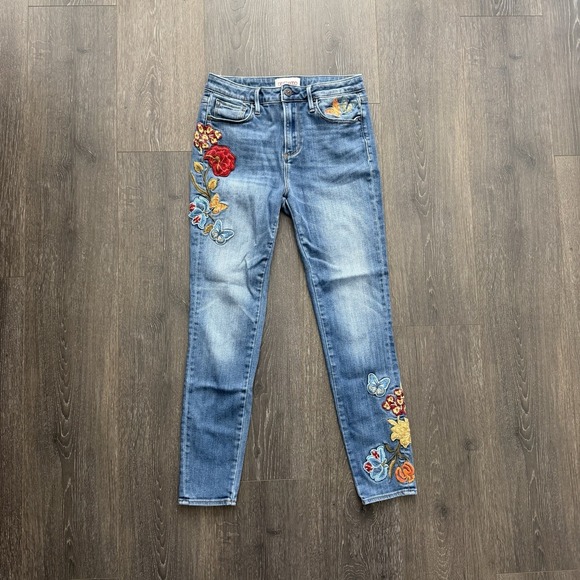 DRIFTWOOD Denim - Driftwood Jean Women 26 Embroidered Ankle Boho Floral Jackie High Rise Coquette